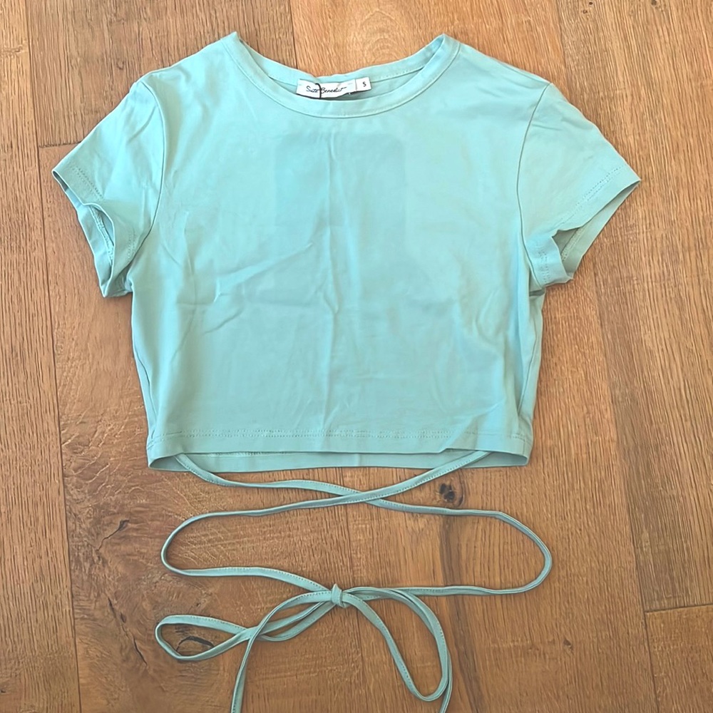 Women’s tie crop - Mint